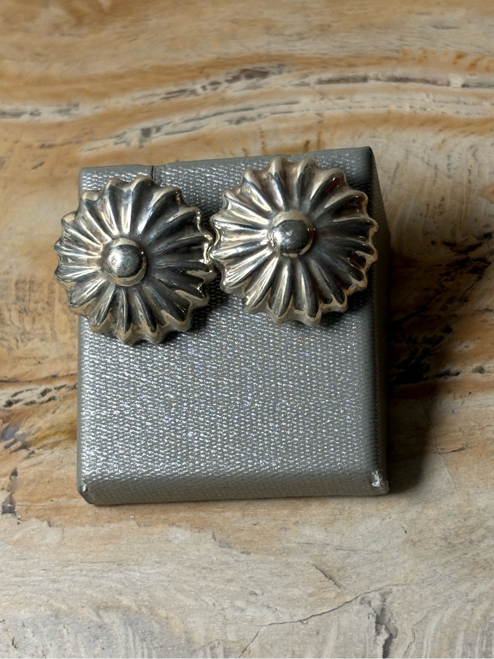 Sterling Silver Floral Daisy or Starburst Stud Earrings